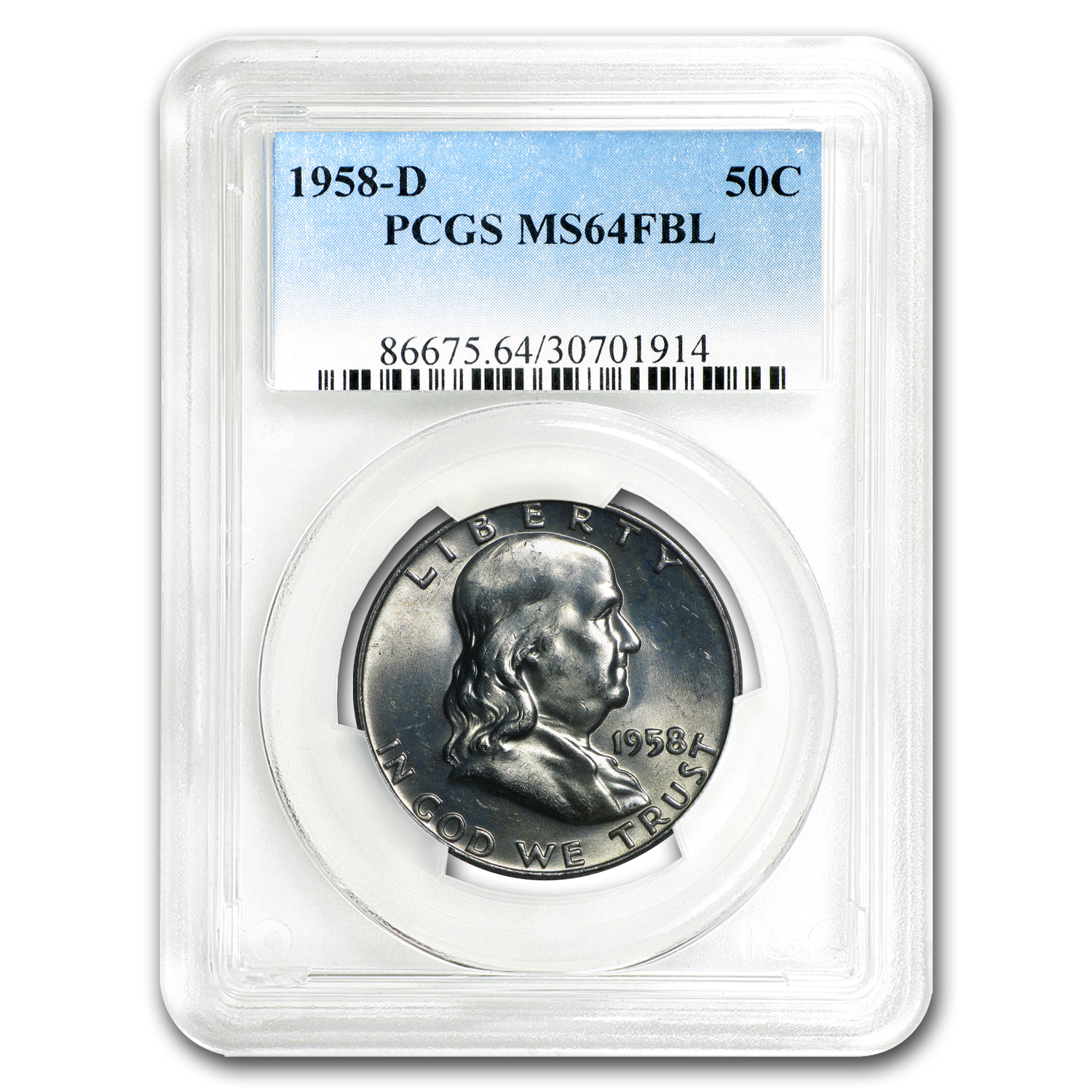 Buy 1958-D Franklin Half Dollar MS-64 PCGS (FBL)