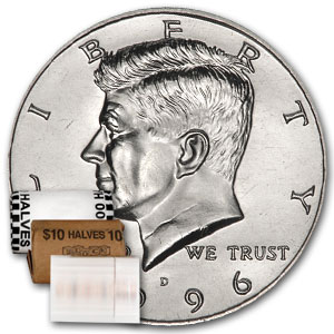 Buy 1996-D Kennedy Half Dollar 20-Coin Roll BU