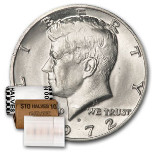 Buy 1972-D Kennedy Half Dollar 20-Coin Roll BU