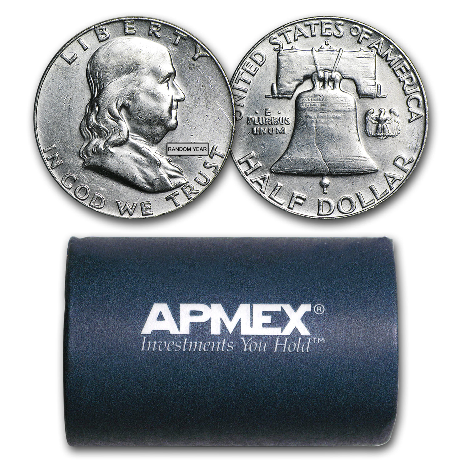 Buy 90% Silver Franklin Halves $10 20-Coin Roll AU - Click Image to Close