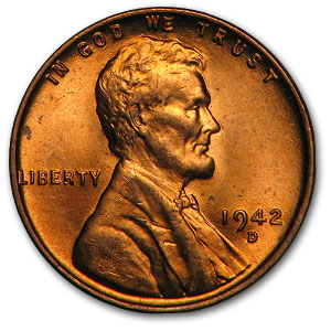 Buy 1942-D Lincoln Cent BU (Red)