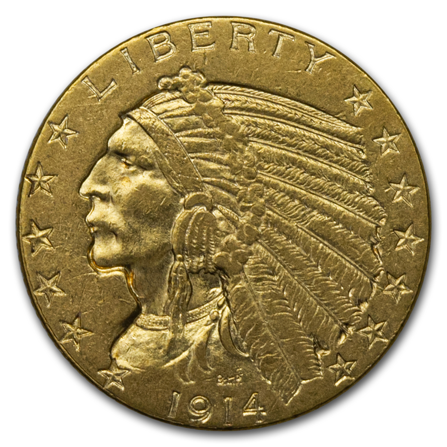Buy 1914 $5 Indian Gold Half Eagle AU