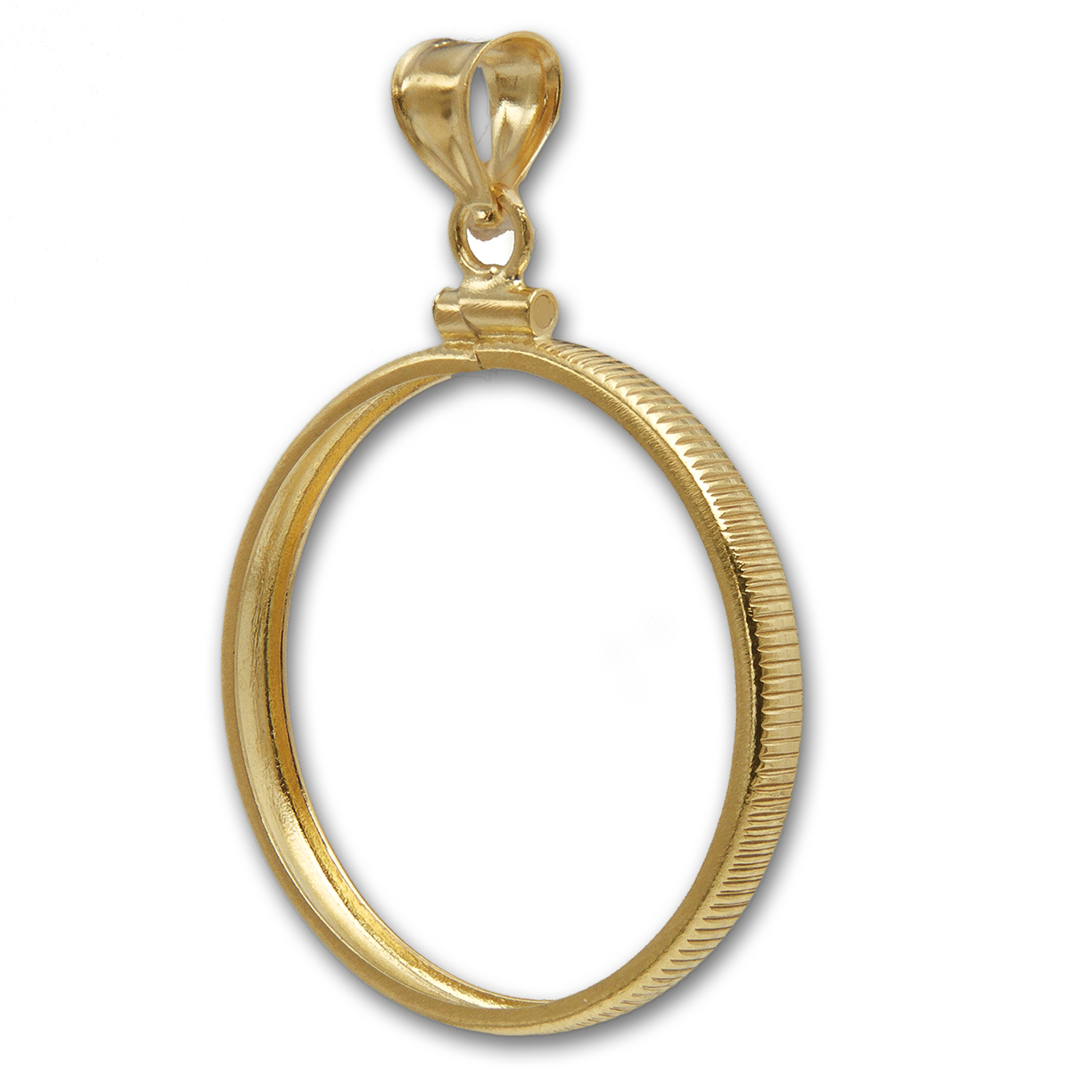 Buy 14K Gold Screw-Top Plain-Front Coin Bezel - 27 mm