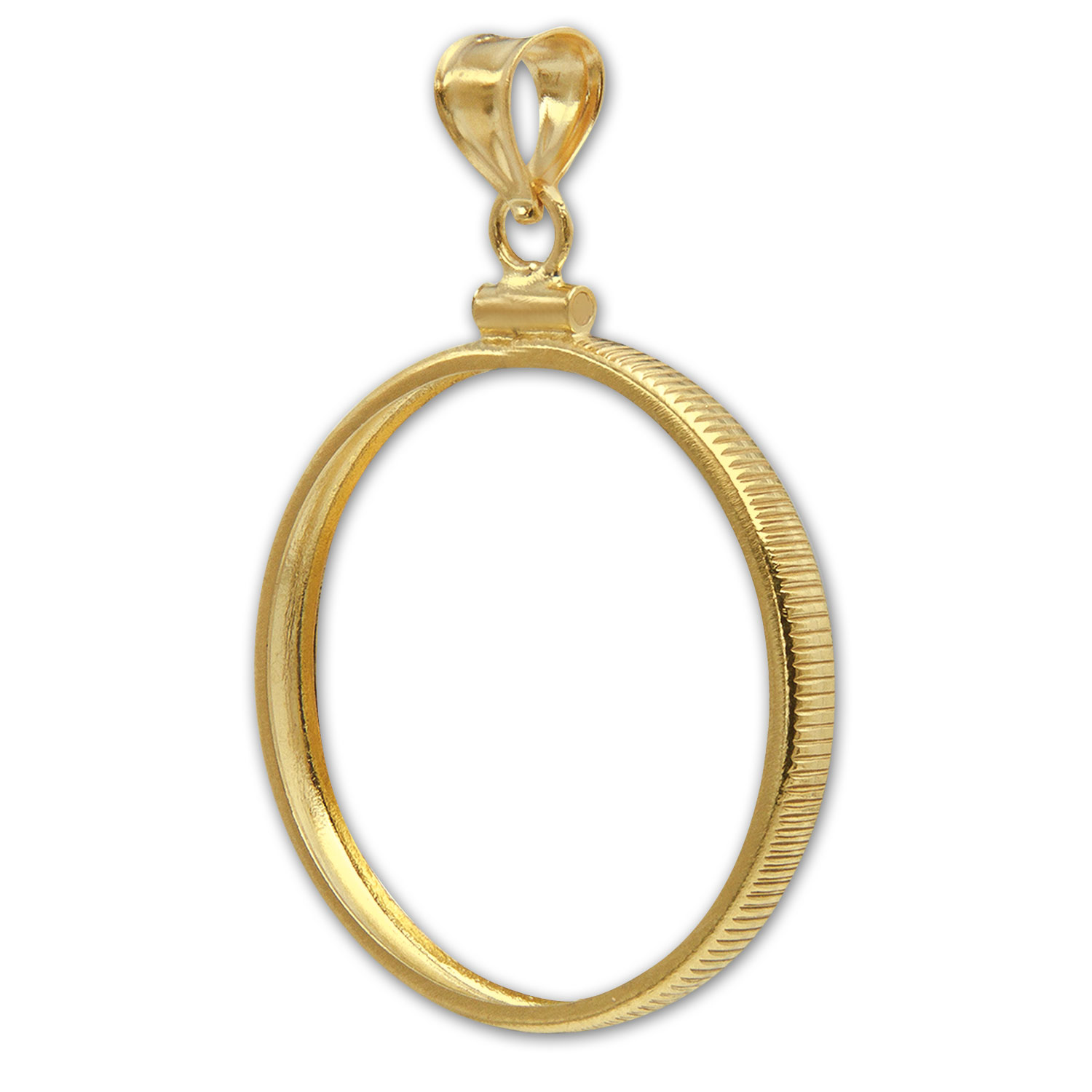 Buy 14K Gold Screw-Top Plain-Front Coin Bezel - 22 mm