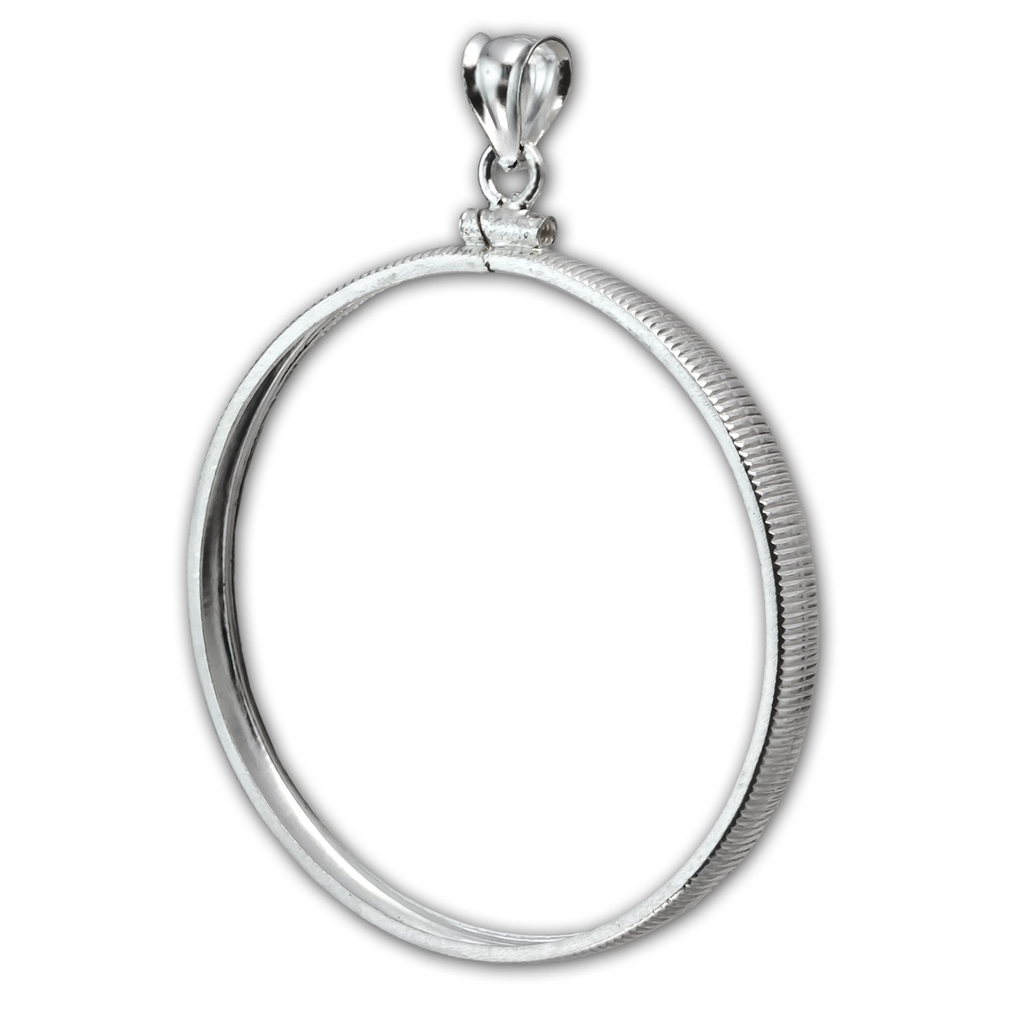 Buy Sterling Silver Screw Top Plain Front Coin Bezel - 40.6 mm - Click Image to Close