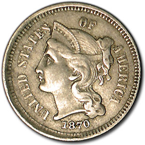 Buy 1870 3 Cent Nickel XF