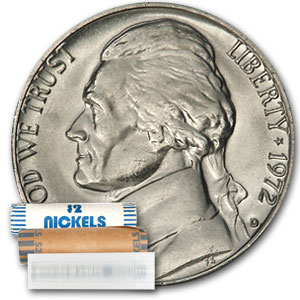 Buy 1972-D Jefferson Nickel 40-Coin Roll BU