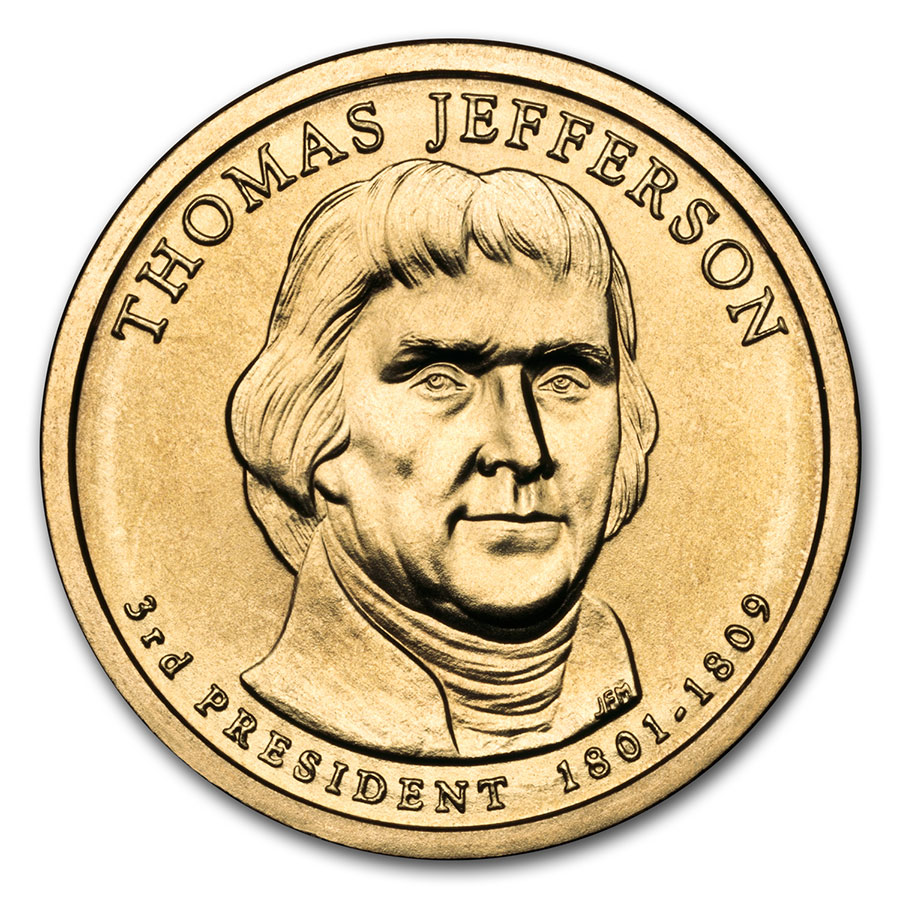 Buy 2007-D Thomas Jefferson Presidential Dollar BU - Click Image to Close