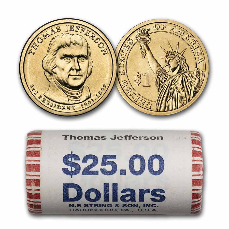 Buy 2007-P Thomas Jefferson 25-Coin Presidential Dollar Roll
