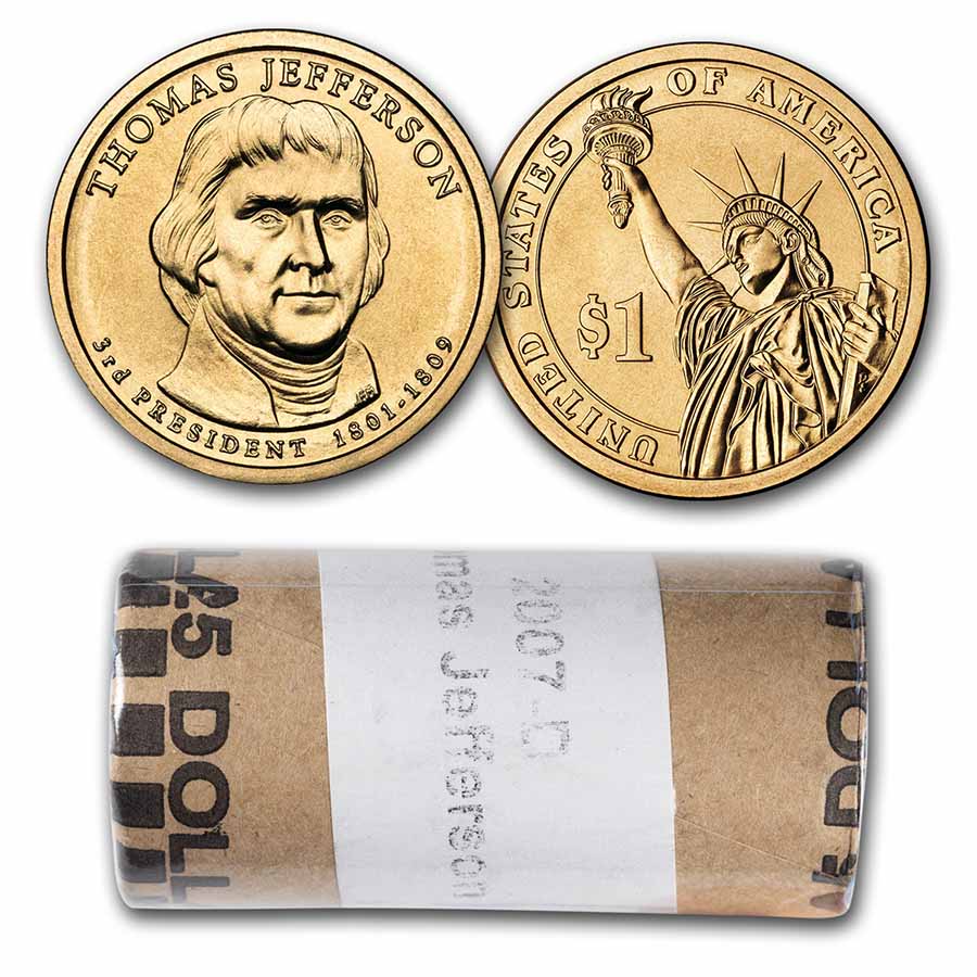 Buy 2007-D Thomas Jefferson 25-Coin Presidential Dollar Roll