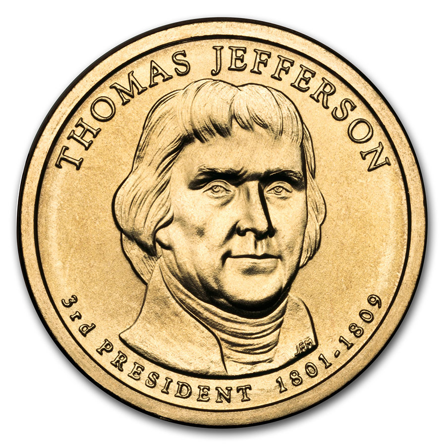 Buy 2007-P Thomas Jefferson Presidential Dollar BU - Click Image to Close