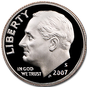 Buy 2007-S Roosevelt Dime Gem Proof