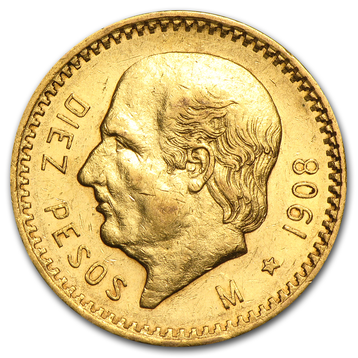 Buy 1908 Mexico Gold 10 Pesos AU