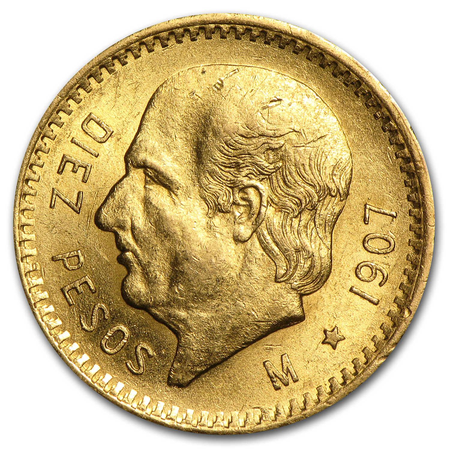 Buy 1907 Mexico Gold 10 Pesos AU