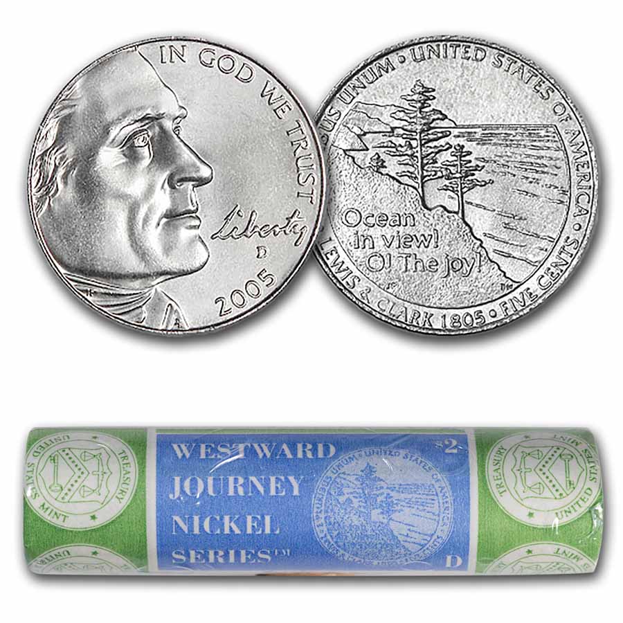 Buy 2005-D Ocean in View Nickel 40-coin Mint Wrapped Roll BU