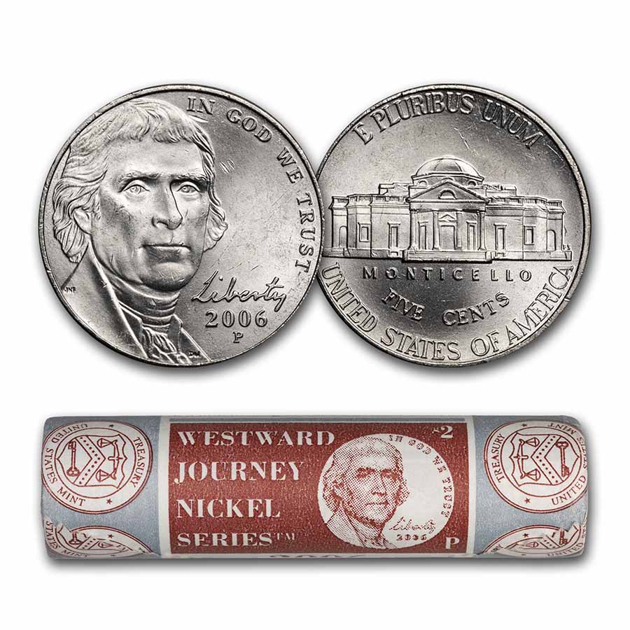 Buy 2006-P Jefferson Nickel Roll 40-Coin Roll BU (Mint Wrapped)