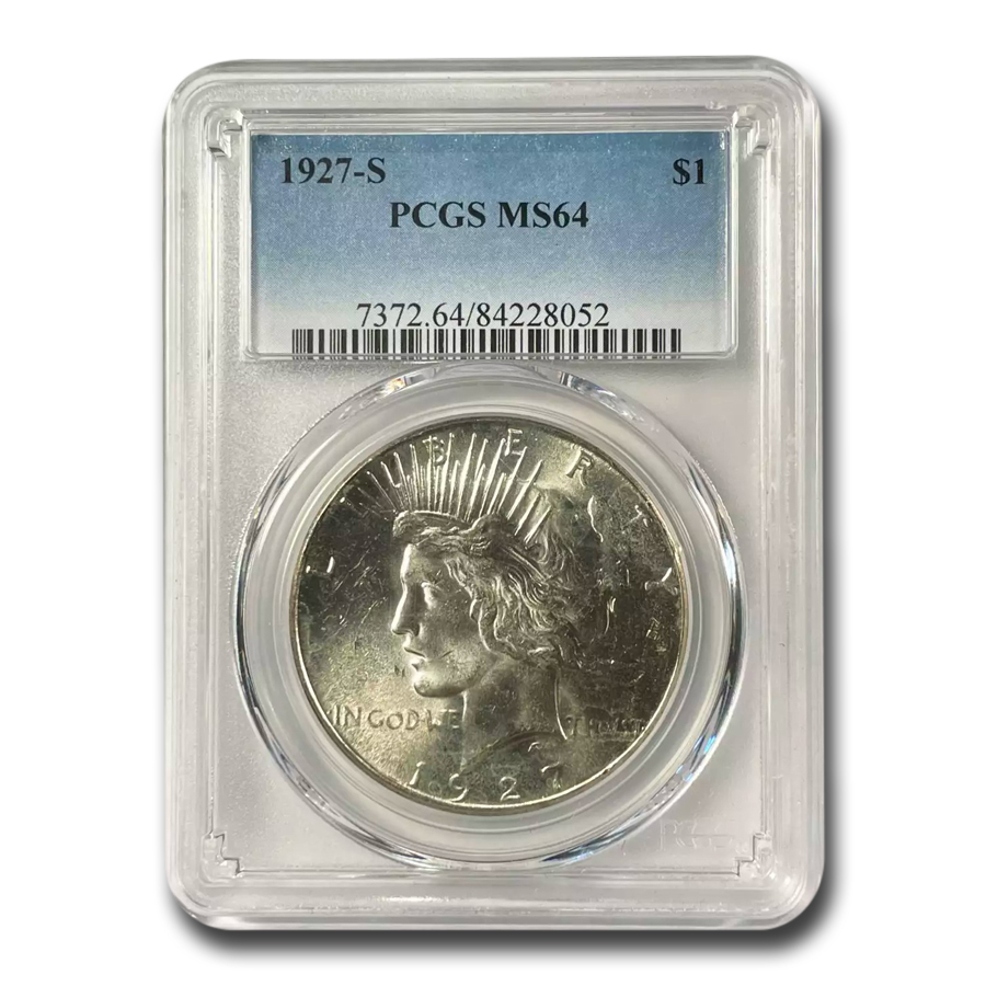 Buy 1927-S Peace Dollar MS-64 PCGS - Click Image to Close