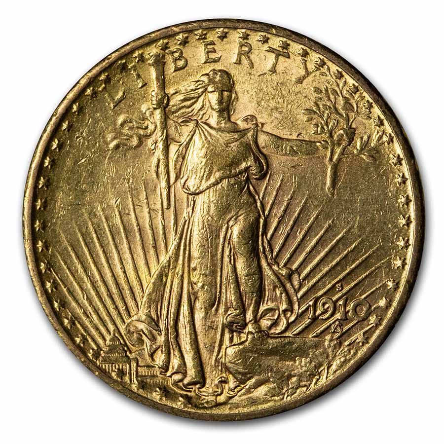 Buy 1910-S $20 Saint-Gaudens Gold Double Eagle AU
