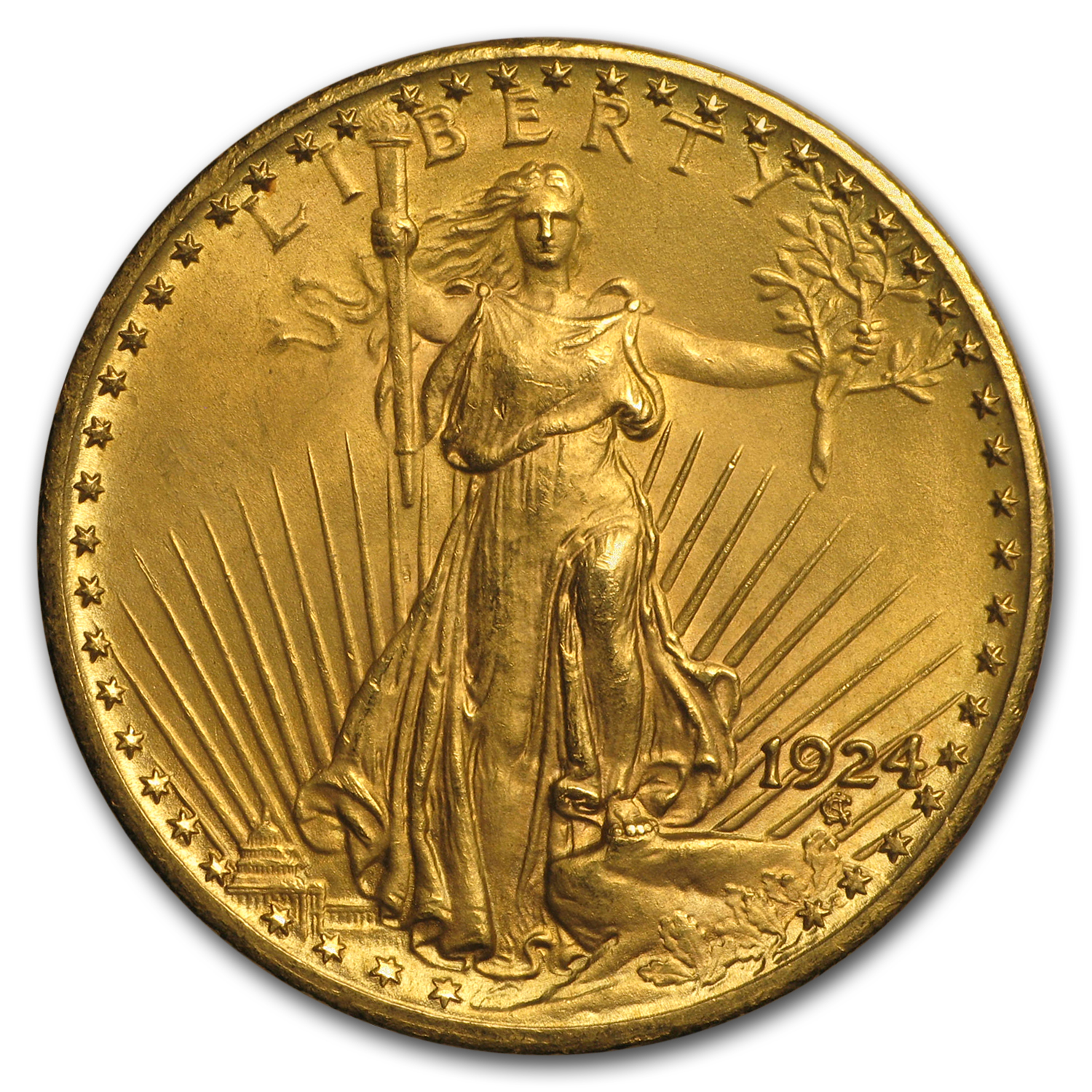 Buy 1924 $20 Saint-Gaudens Gold Double Eagle AU
