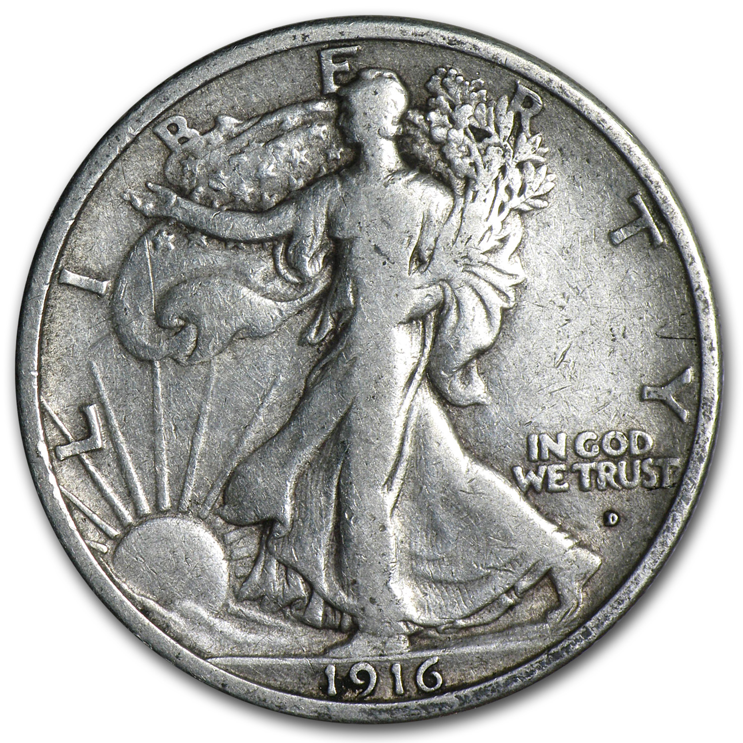 Buy 1916-D Walking Liberty Half Dollar Fine