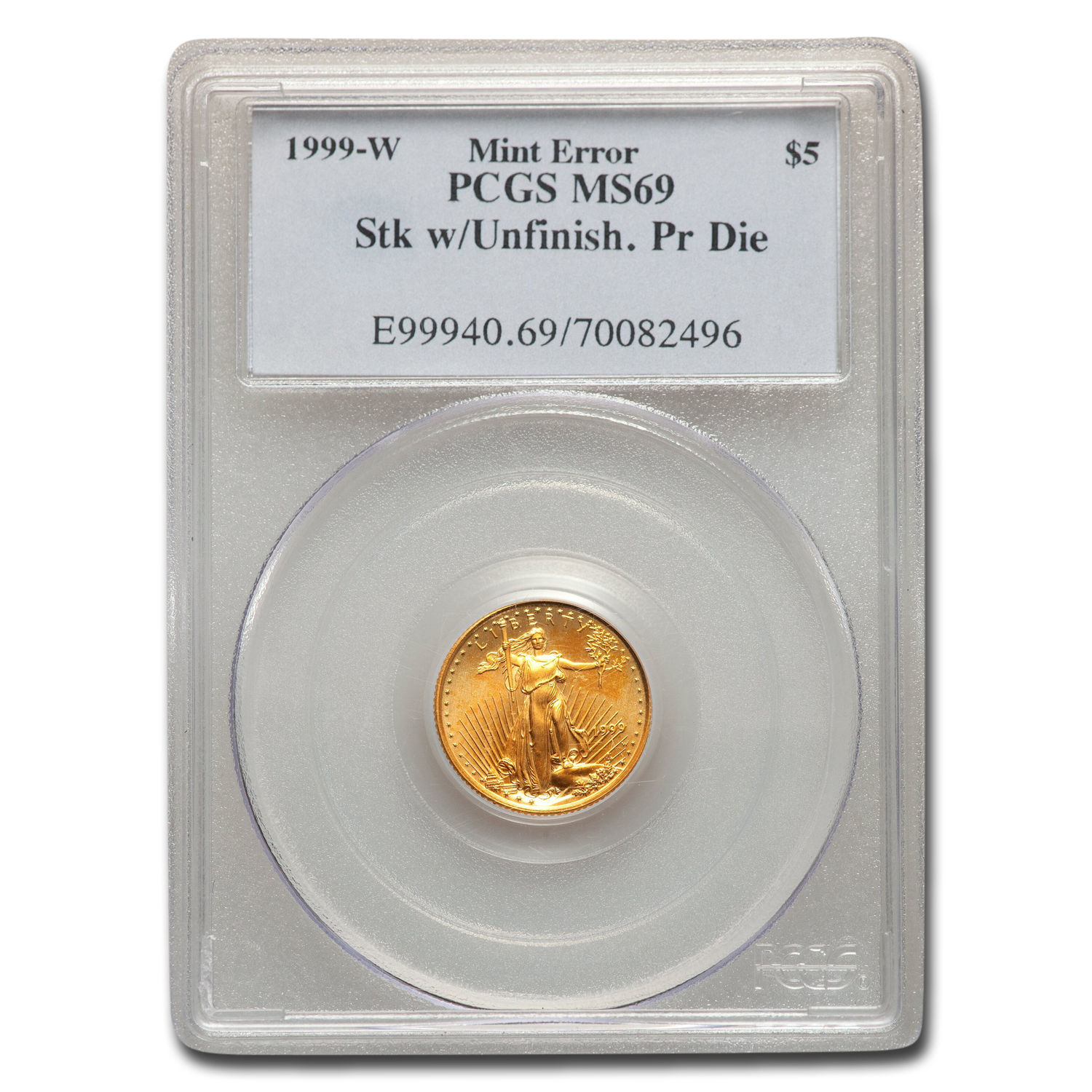 Buy 1999-W 1/10 oz American Gold Eagle MS-69 PCGS (W Variety)