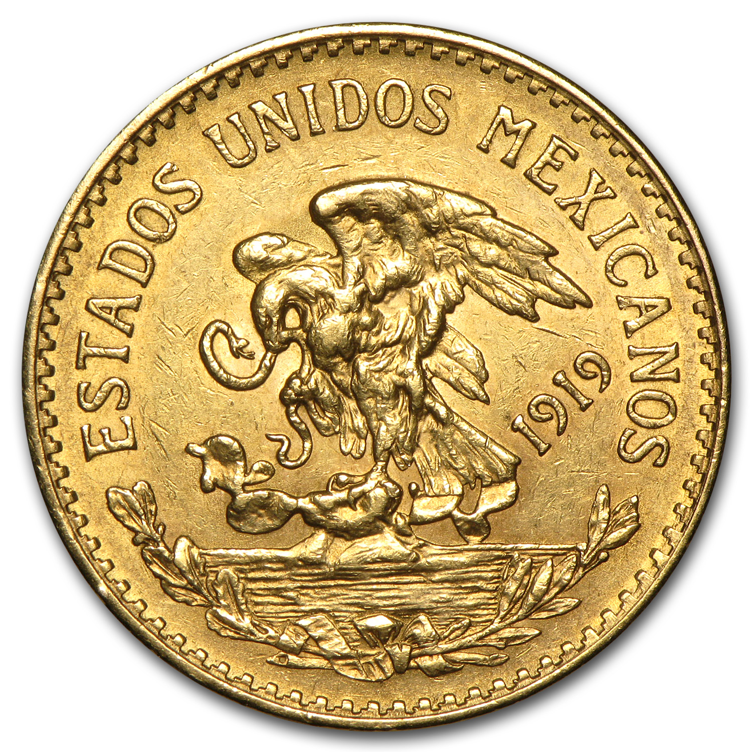 Buy 1919 Mexico Gold 20 Pesos AU