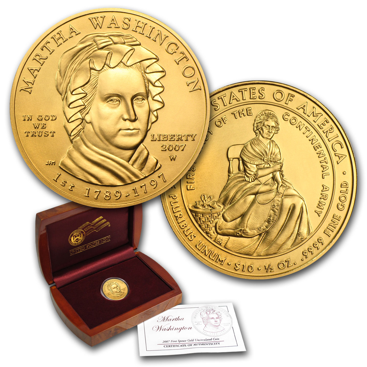 Buy 2007-W 1/2 oz Gold Martha Washington BU (w/Box & COA)