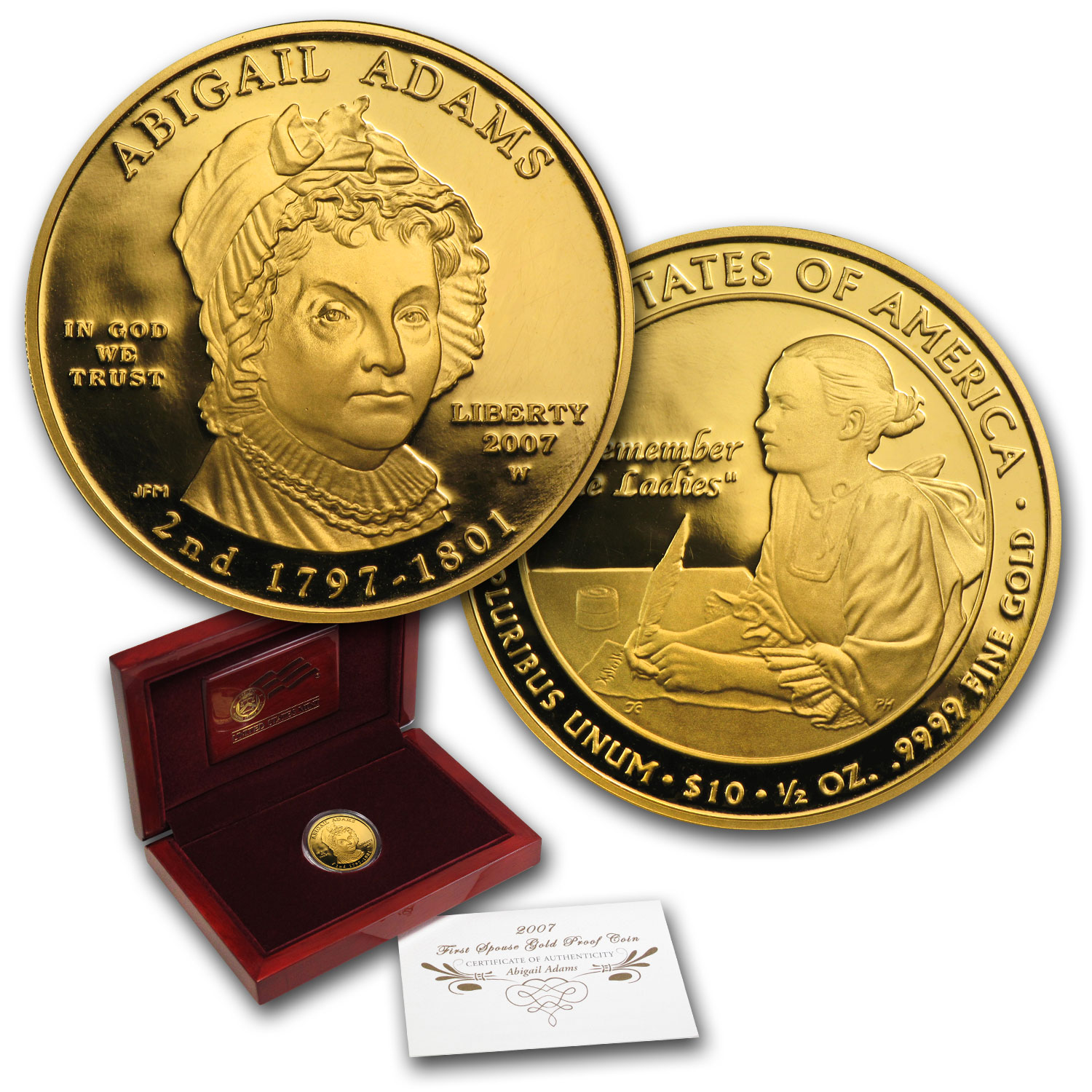 Buy 2007-W 1/2 oz Proof Gold Abigail Adams (w/Box & COA)