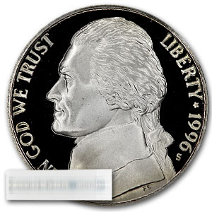 Buy 1996-S Jefferson Nickel 40-Coin Roll Proof