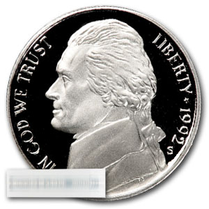 Buy 1992-S Jefferson Nickel 40-Coin Roll Proof
