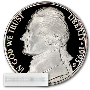 Buy 1993-S Jefferson Nickel 40-Coin Roll Proof