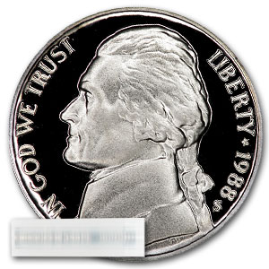 Buy 1988-S Jefferson Nickel 40-Coin Roll Gem Proof