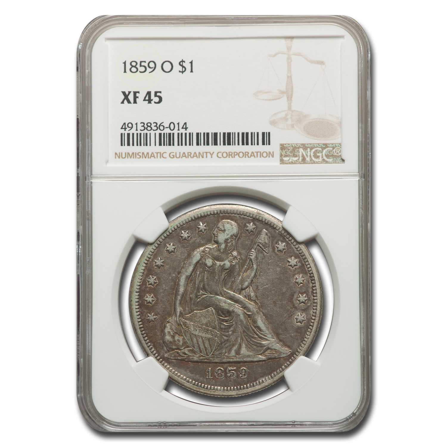 Buy 1859-O Liberty Seated Dollar XF-45 NGC