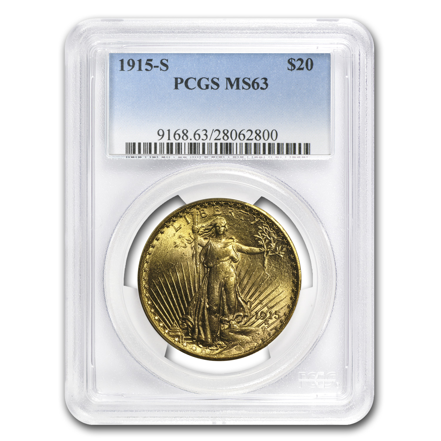 Buy 1915-S $20 Saint-Gaudens Gold Double Eagle MS-63 PCGS