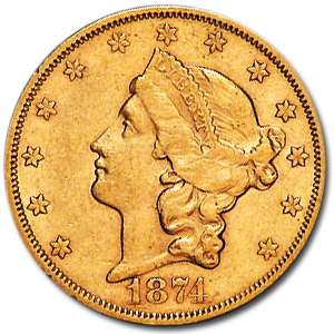 Buy 1874-S $20 Liberty Gold Double Eagle AU