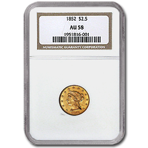 Buy 1852 $2.50 Liberty Gold Quarter Eagle AU-58 NGC