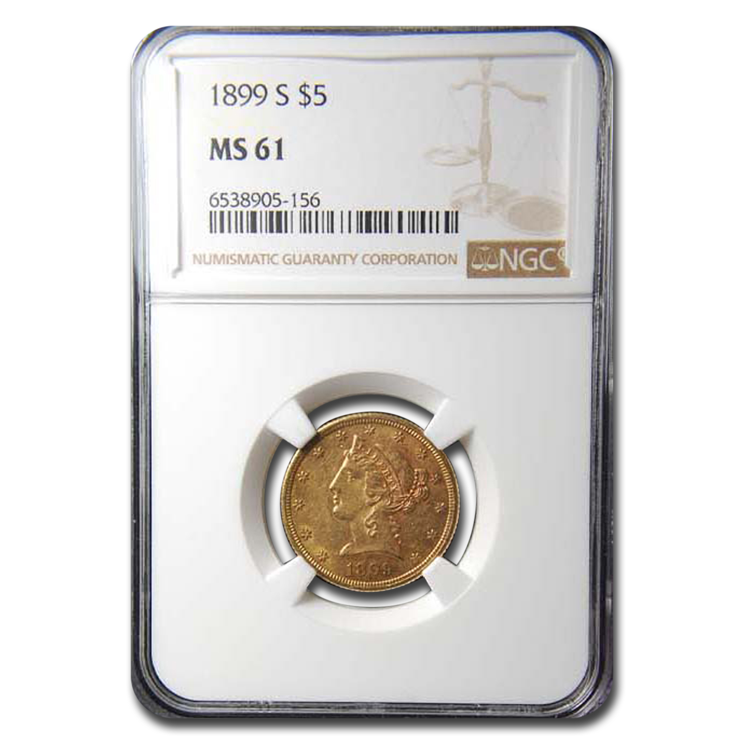 Buy 1899-S $5 Liberty Gold Half Eagle MS-61 NGC