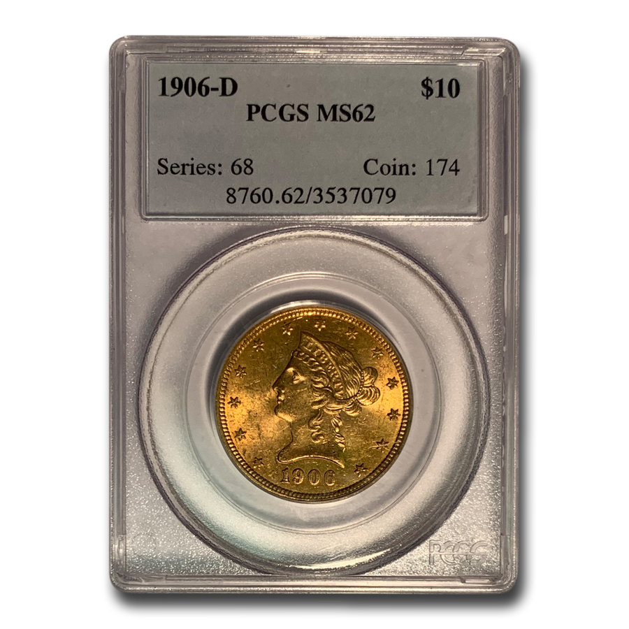 Buy 1906-D $10 Liberty Gold Eagle MS-62 PCGS