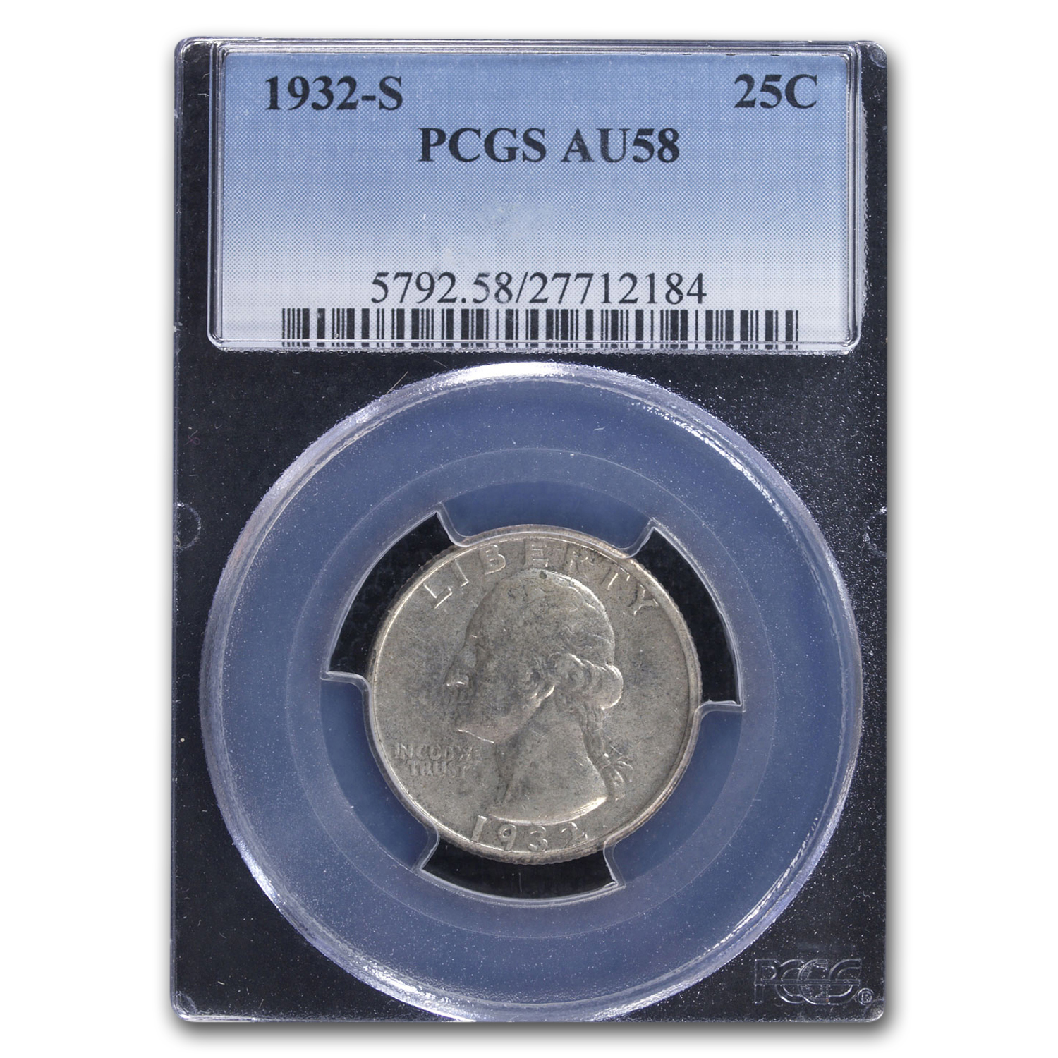 Buy 1932-S Washington Silver Quarter AU-58 PCGS - Click Image to Close