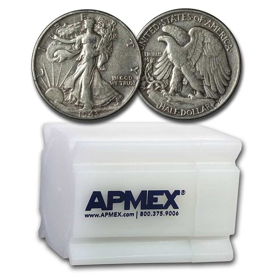 Buy 1943 Walking Liberty Halves 20-Coin Roll XF