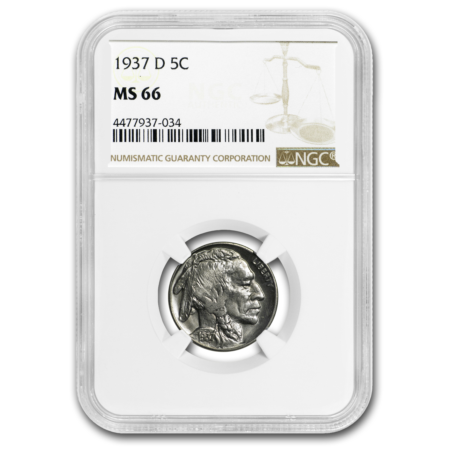 Buy 1937-D Buffalo Nickel MS-66 NGC