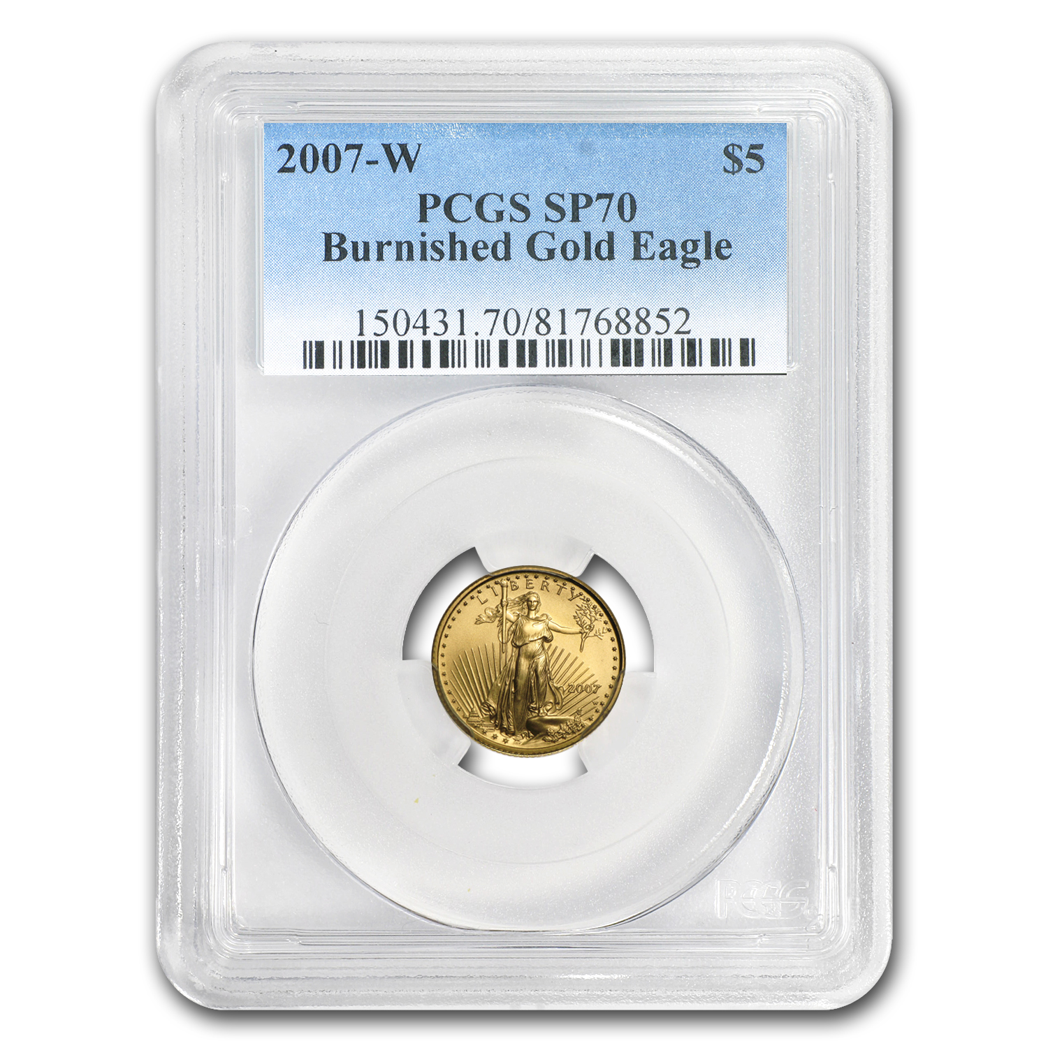 Buy 2007-W 1/10 oz Burnished American Gold Eagle SP-70 PCGS