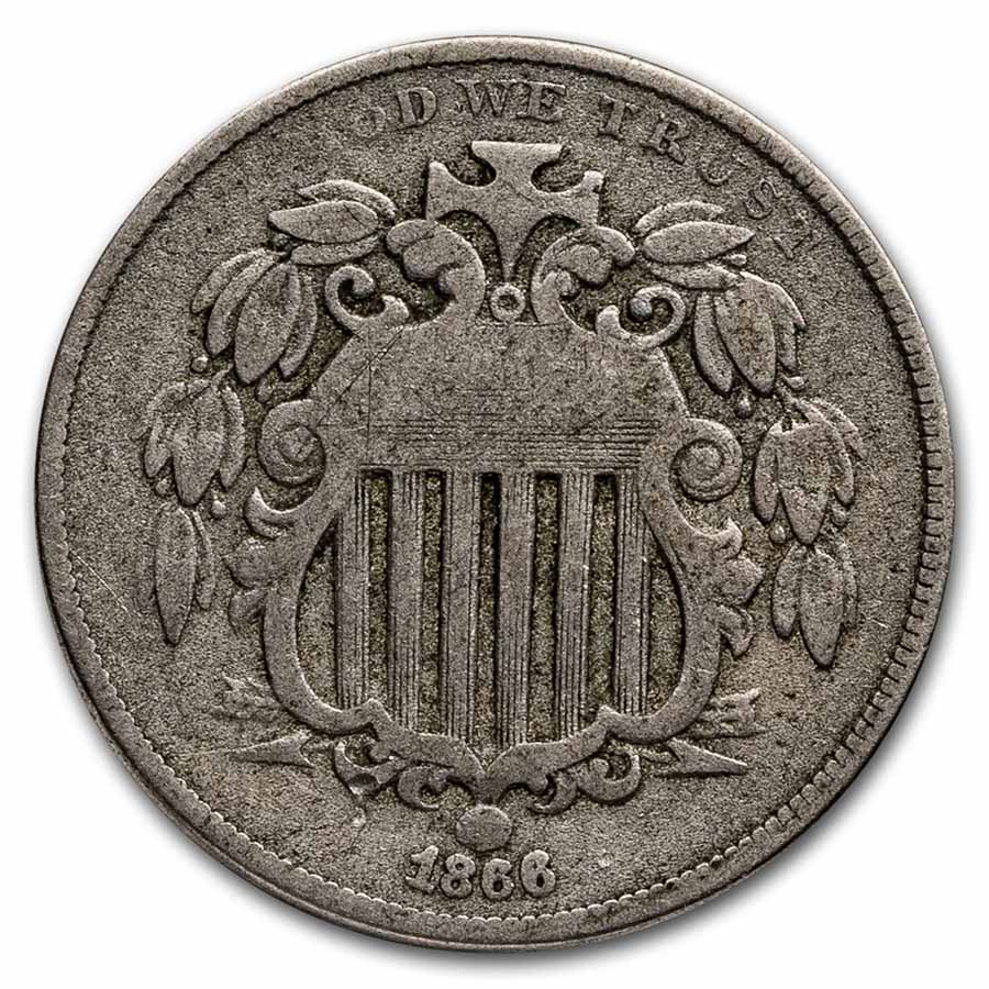 Buy 1866 Shield Nickel w/Rays VG