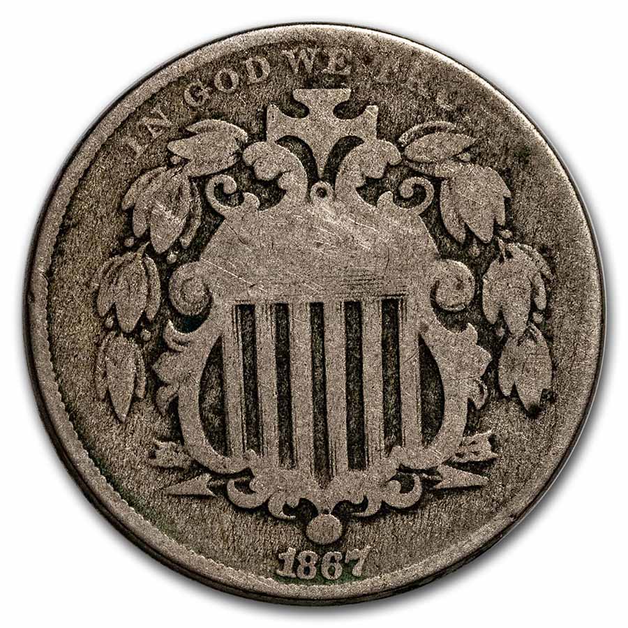Buy 1867 Shield Nickel w/o Rays Good