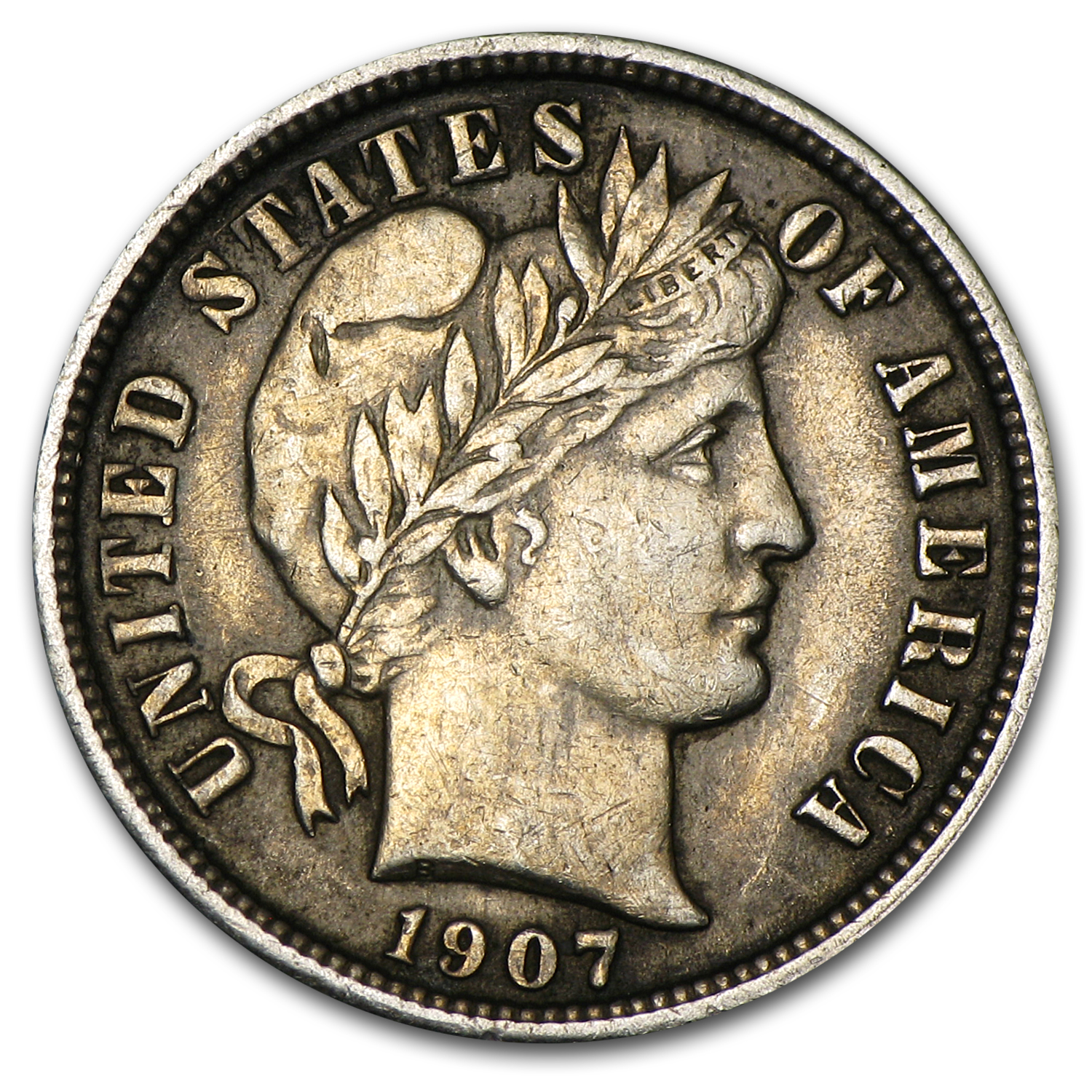 Buy 1907 Barber Dime AU