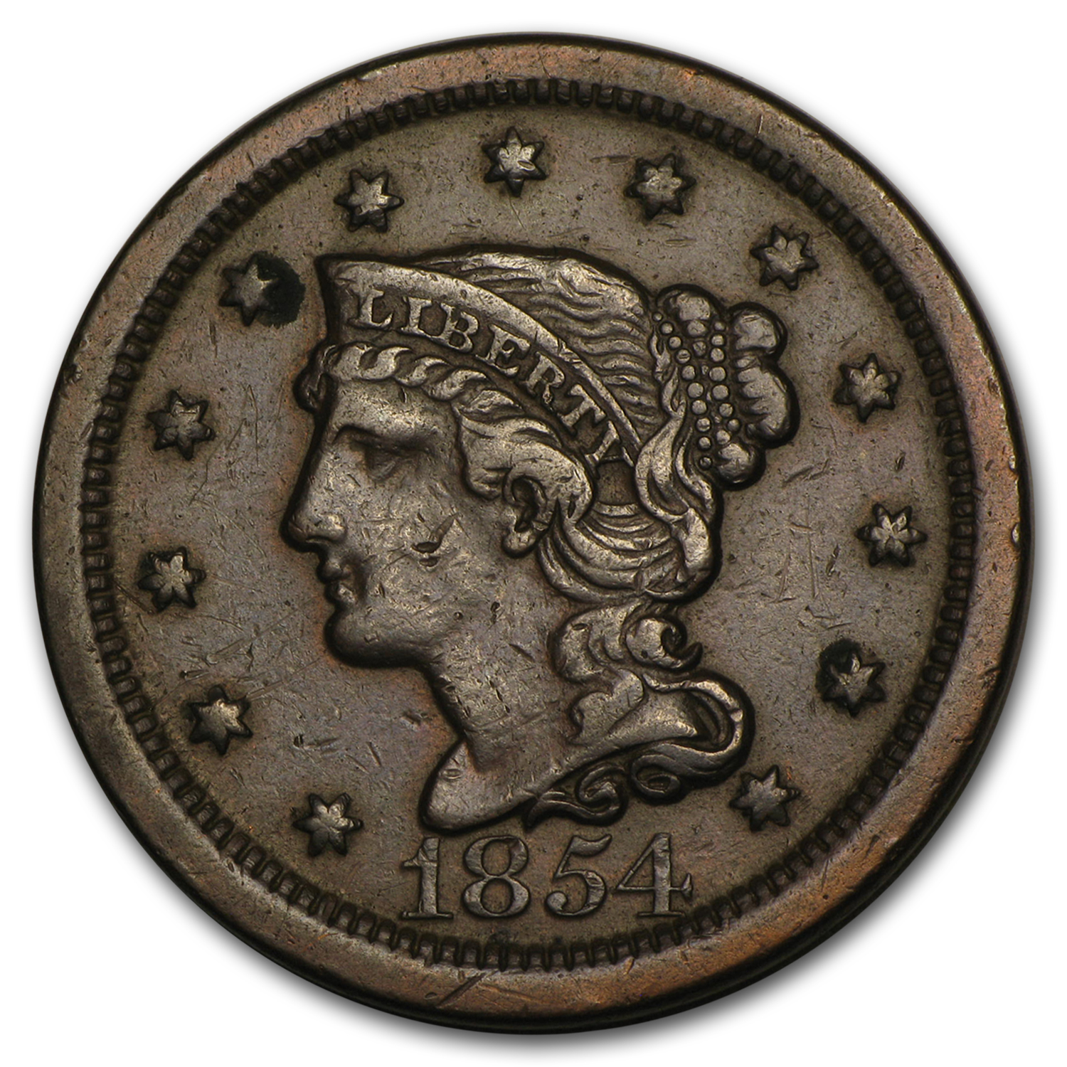 Buy 1854 Large Cent VF