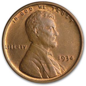 Buy 1934 Lincoln Cent BU (Red/Brown)