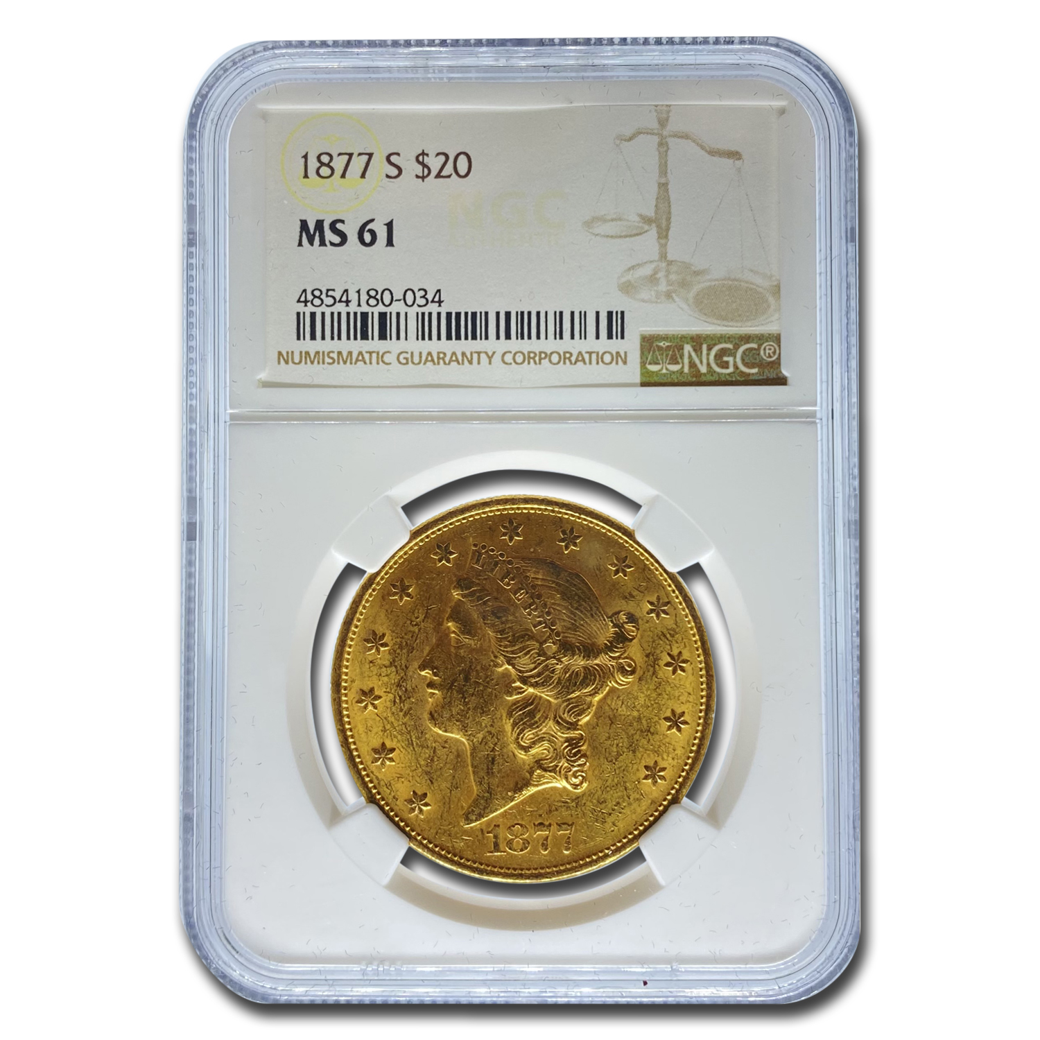 Buy 1877-S $20 Liberty Gold Double Eagle MS-61 NGC