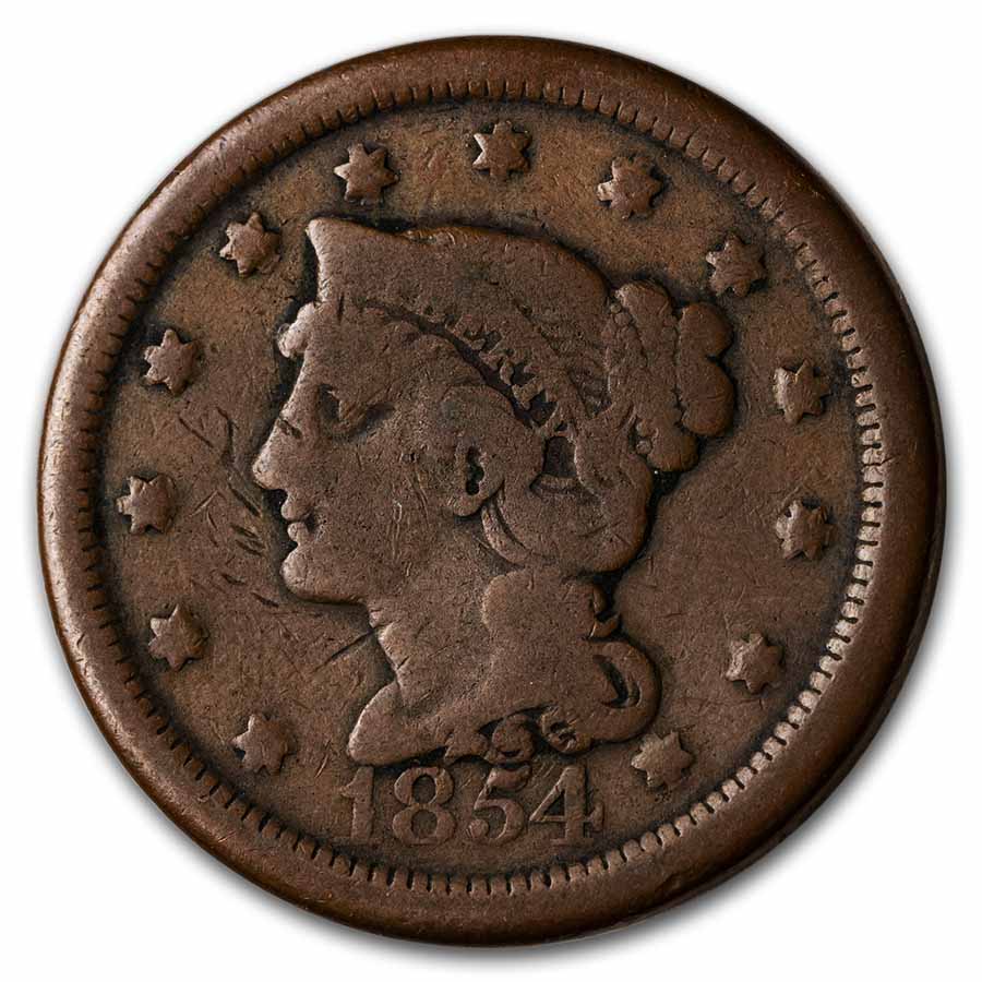 Buy 1854 Large Cent VG