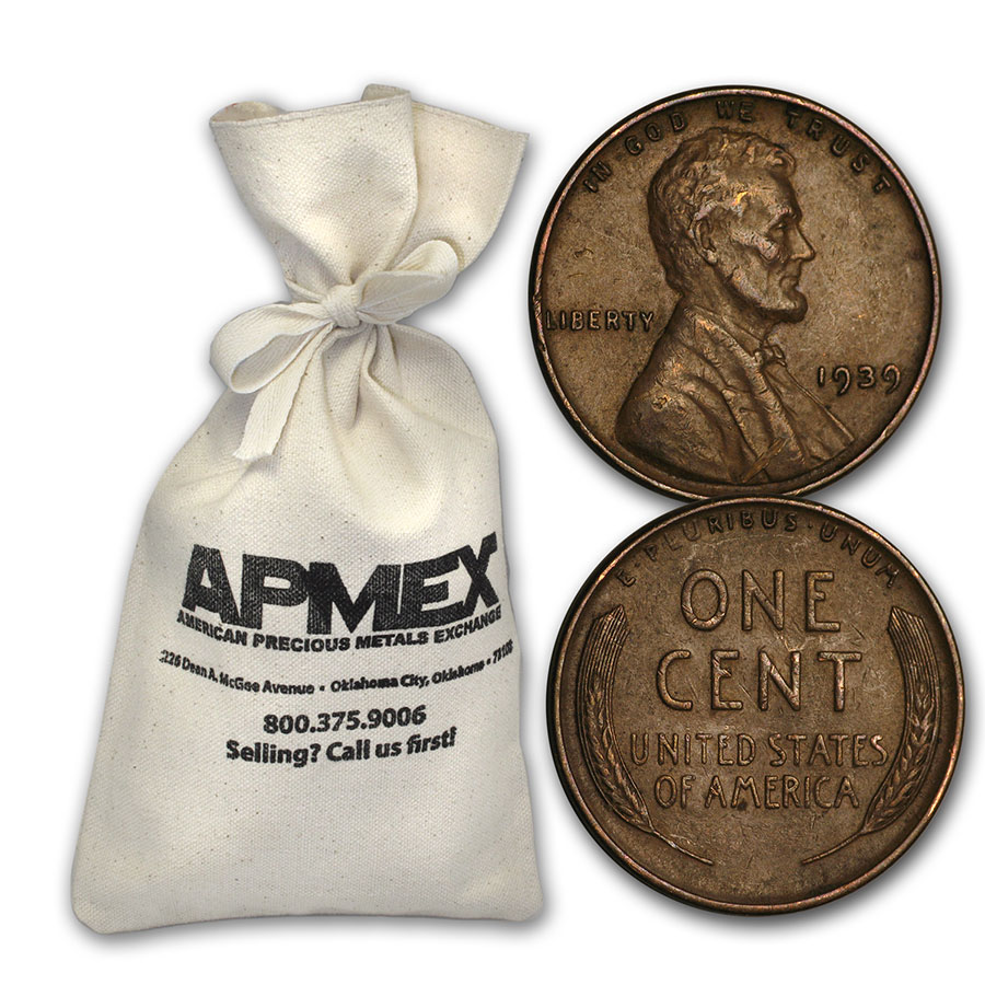 Buy 1930-1939 Wheat Cent 5,000ct Bags (All From the 1930s)